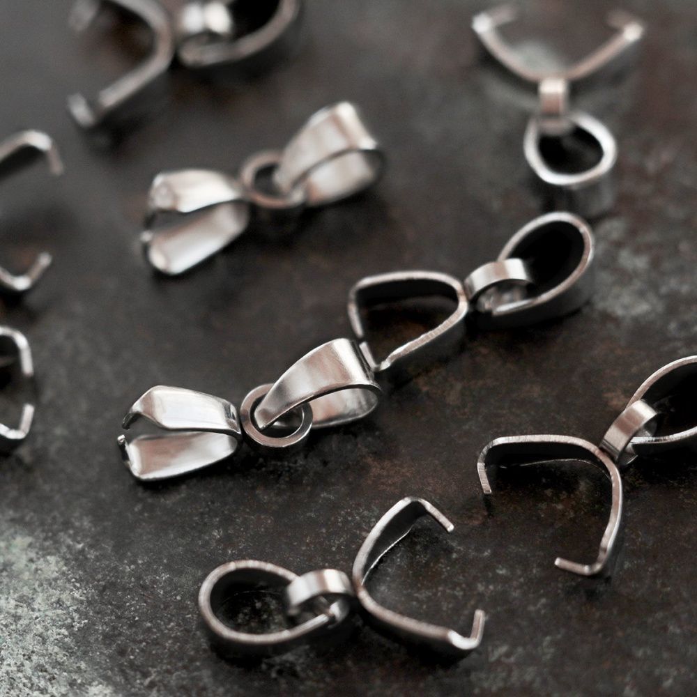 бейл с подвесом, 304 stainless steel, цвет стальной, 9x6.5x2.5 мм