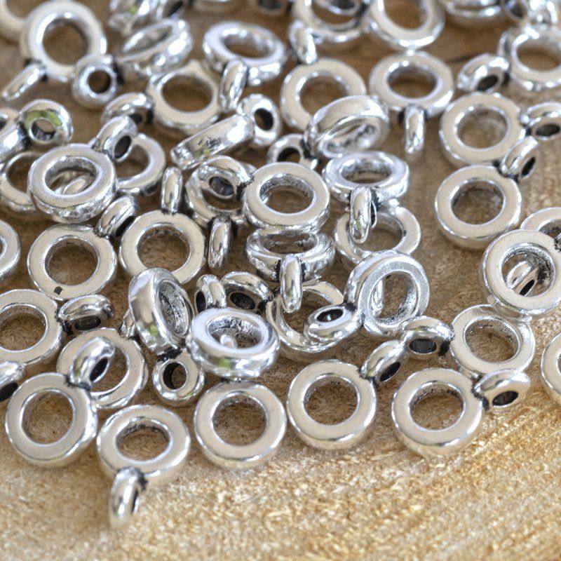 бейл "симпл", цвет античное серебро, 6.5х2 мм (уп 20 +/-2 шт)