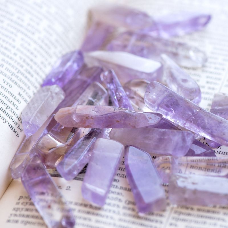 бусина аметист, багет, цвет сиреневый, размерный микс (уп 20 г)