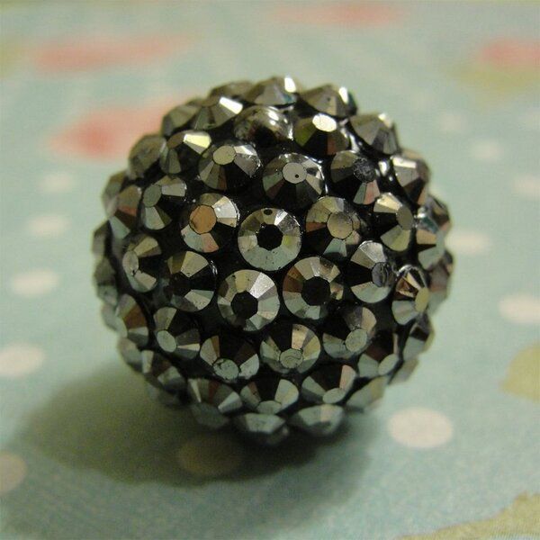 бусина "шамбала" 10, цвет черный блестящий, 10 мм