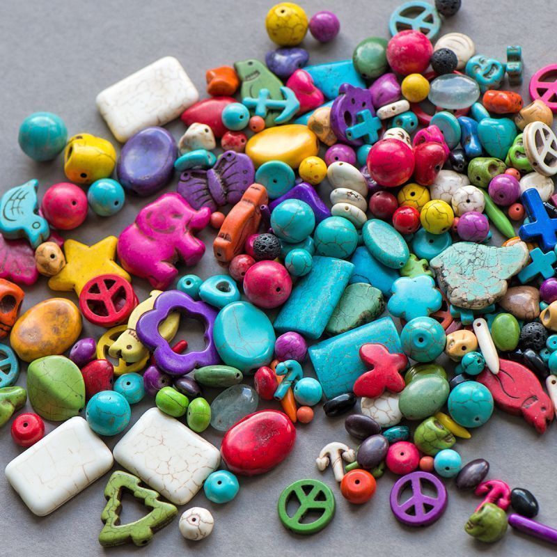 бусина говлит синтетический "фортекс", цветовой и размерный микс (уп. 20 г)