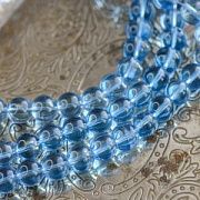 Бусина, стекло 10, цвет голубой, 10 мм