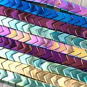 Бусина гематит немагнитный, стрела, цветовой микс, 7х6х3 мм (стренд 18 шт.)