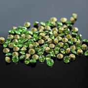 Стразы горный хрусталь, цвет светло-зеленый, 2.8 мм (уп 10 шт)