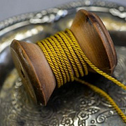 Шнур витой из нейлона, цвет темное золото, 1.5 мм