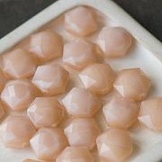 Бусина, стекло, "Гексагон", граненая, цвет карамельный, 14x8 мм