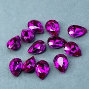 Кабошон стекло Кристалл, каплевидный, цвет Rose, 14х10 мм