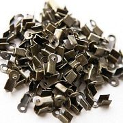 Зажим для шнура, цвет античная бронза, 9x3.5x4 мм (уп 20 +/-2 шт)