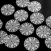 Коннектор "Филигрань салфетка", цвет серебро, 25х1х2 мм