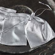 Мешочек для украшений, парча, цвет серебро, 9x7 см