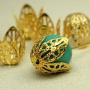 Колпачок для бусин "Бутон", цвет золотой, 11x10x12 мм