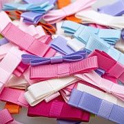Бантик из репсовой ленты, 004, цветовой микс, 54x14x3 мм