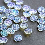 Бусина "Чистотел", стекло, цвет прозрачный АВ, 13.5x12.5x5.5 мм