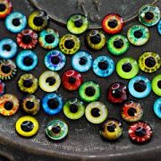 Кабошоны стеклянные "Глазки", 12х4 мм (уп 100 шт)