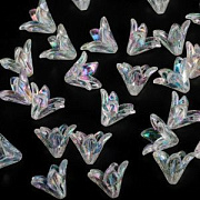 Бусина, акрил "Лилия", цвет прозрачный АВ, 16x12 мм