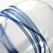 Лента, органза, цвет синий, ширина 3 мм