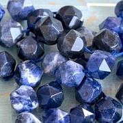 Бусина содалит, граненая, цвет синий, 10х9 мм (стренд 10 шт.)