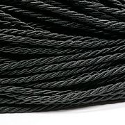 Шнур витой из полиэстера, цвет черный 3.5 мм