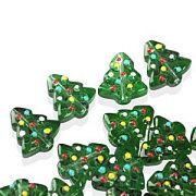 Бусина, Лэмпворк "Ёлочка новогодняя", стекло, цвет зеленый, 16.5x15x7.5 мм