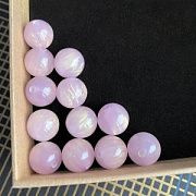 Бусина, смола, имитация кошачьего глаза, цвет розовый, 12 мм
