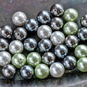 Ракушечный жемчуг круглый, цветовой микс, 8 мм