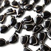 Бусина, акрил "Бантик-антик", цвет чёрный, 13.5x29x6 мм