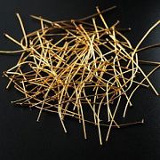 Пины-гвоздики, цвет золото, 50х0.7 мм (уп ок. 150 шт)