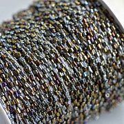 Бисер на нити, цвет ирис бронзовый, 1.5~3x1.5~2 мм