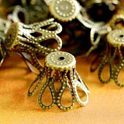 Колпачок для бусин "Стаканчик большой", цвет античная бронза, 9х7 мм