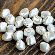 Ракушечный жемчуг наггет, цвет белый, 13-19x12-16x8-12 мм
