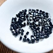 Бусина, стекло "Кубик", цвет черный, 3-7x3x3 мм (уп 10 г)