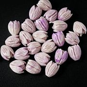Бусина им.коралла "Тюльпан", цвет сиреневый, 12x9 мм