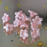 Бусина, имитация жемчуга "Колокольчик", цвет розовый, 10x10.5x5 мм