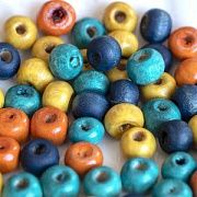 Бусина дерево, цветовой микс, 5.5-6х4-5 мм (mix)