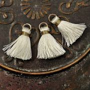 Кисточка, нейлон/латунь, цвет сливочный, 23-27x5 мм