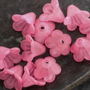 Бусина, акрил "Колокольчик", матовая, цвет розовый, 14x10 мм