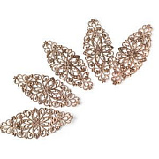 Коннектор "Филигрань Византия", цвет розовое золото, 82x35x0.8 мм