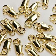 Замочек-лобстер прямоугольный с колечком, цвет золото, 12х6 мм