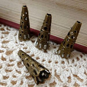 Колпачок для бусин "Конус длинный", цвет античная бронза, 22х9 мм