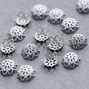 Шапочка для бусин "Чашелистик большой", цвет платина, 10х4 мм