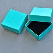 Коробка для украшений, с подложкой, цвет аквамариновый, 75x75x35 мм