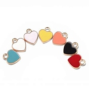 Подвеска металл "Сердечко", эмаль, цвет голубой, 12x10x2 мм