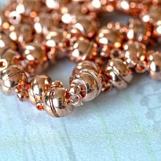 Застежка магнитная "Макарон", цвет розовое золото, 12х7 мм