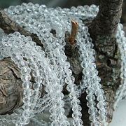 Бусина, стекло абакус 2,5, граненая, цвет прозрачный,  2.5x2 мм (уп 85+/-10 шт)