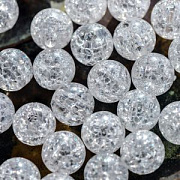 Бусина, акрил "Кракле", цвет прозрачный, 14 мм