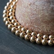 Бусина гематит синт., металлизир., цвет розовое золото, 8 мм (стренд 12 шт.)