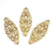 Коннектор "Филигрань Византия", цвет золото, 82x35x0.8 мм