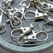 Карабин, цвет серебро, для брелоков, 35x13 мм