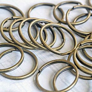 Замок-кольцо для брелоков, цвет античная бронза, 30х3 мм