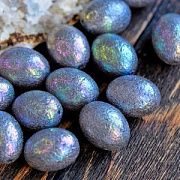 Бусина, имитация хлопкового жемчуга, овал, акрил, серый АВ, 23x17.5 мм